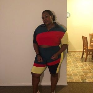 Color Block Set. Two Piece. Plus size.